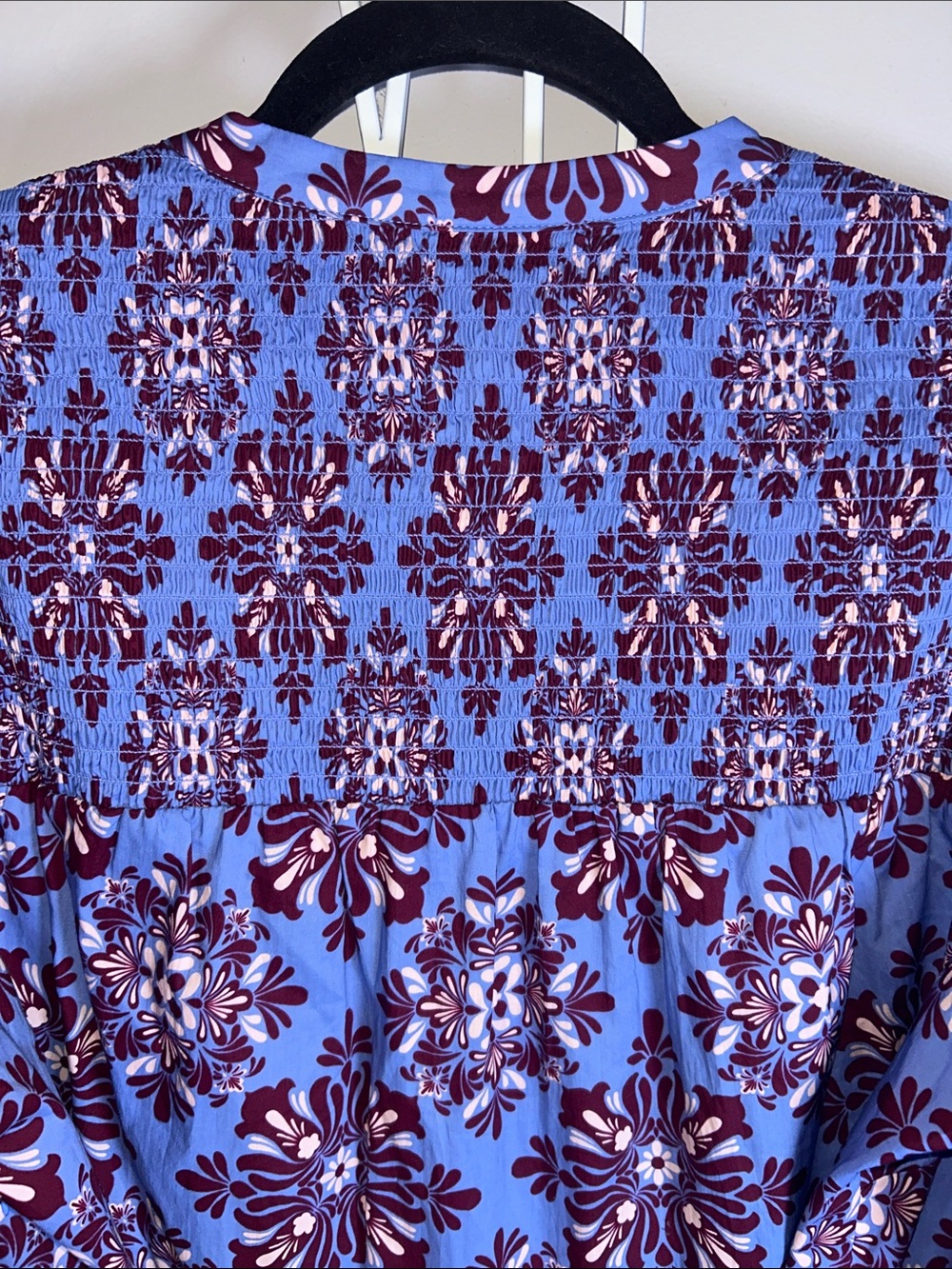 Boden Cecily Cotton Light Blue and Purple Floral Tiered Maxi Dress - Picture 13 of 14